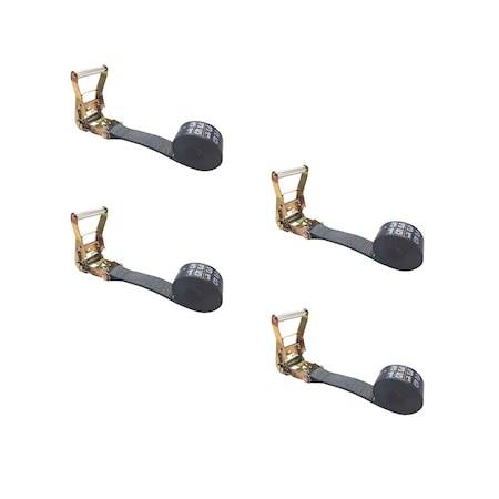 Tie 4 Safe Heavy Duty 2" x 20' Utility Endless Ratchet Tie Down Strap for Cargo Bundling Black, 4PK RT04CK-520E-BLK-C-4